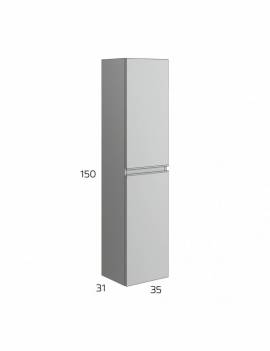 Letty columna móvil baño con puerta espejo 42x35x195 blanco brillante.