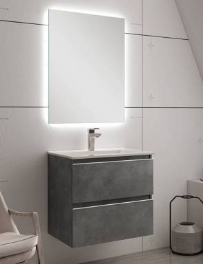 Ambiente baño con espejo LED 60 x 80 cm.