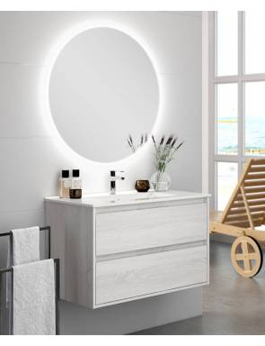 Mueble de baño suspendido Bolton de 60 cm de ancho color Cambrian con lavabo  integrado