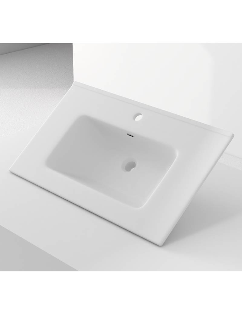 Lavabo Porcelana 80 Blanco MATE Atenea